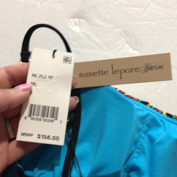 NWT Nanette Lepore multi color onepiece swimsuit S - Picture 11 of 13